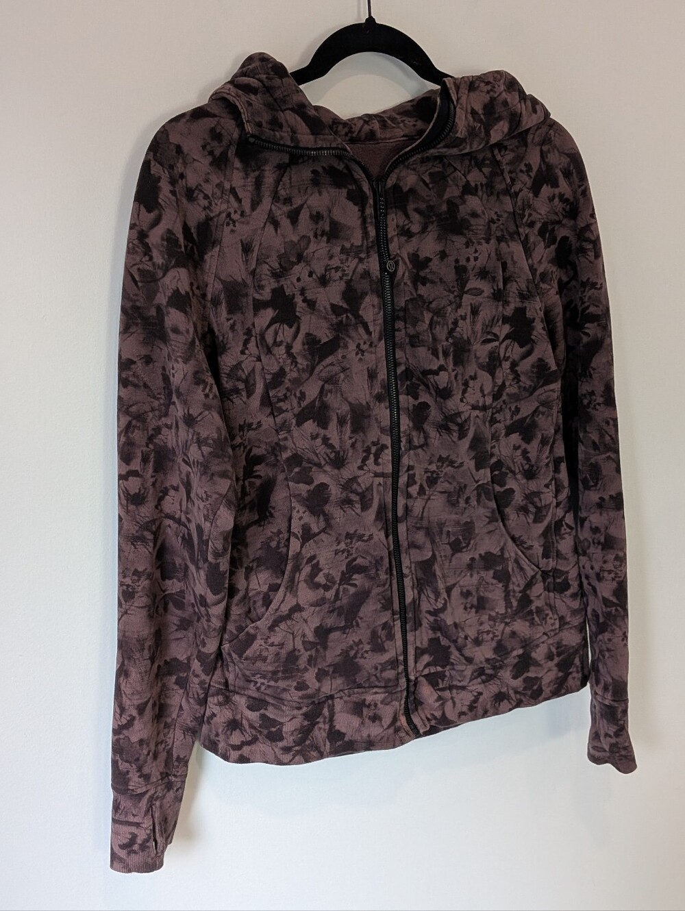 Lululemon Athletica Scuba Hoodie Mini Dusk Floral Antique Bark Black 10 - Picture 3 of 9